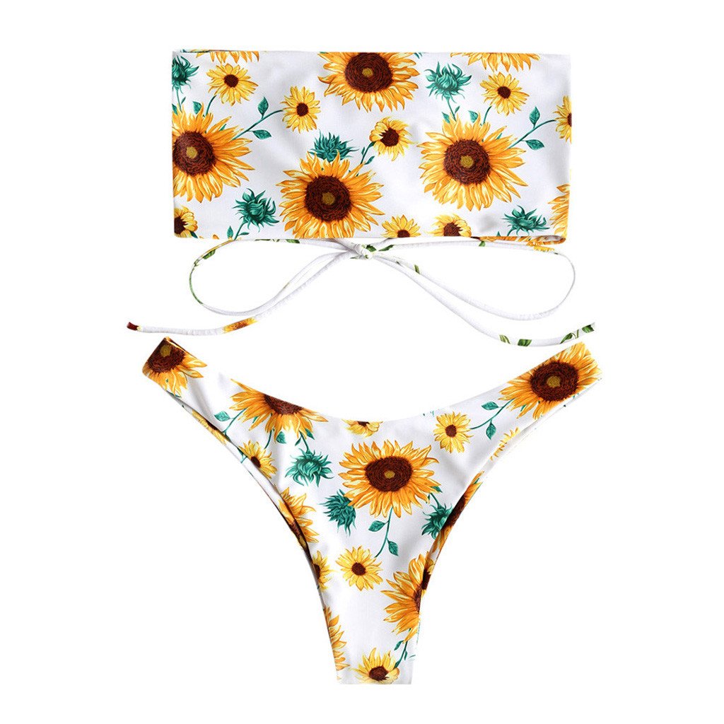 sunflower print swimsuit