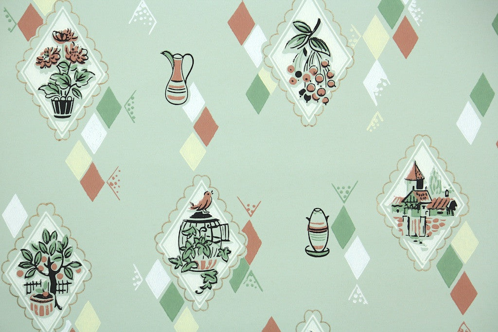 1950s Kitchen Vintage Wallpaper – Hannah’s Treasures Vintage Wallpaper