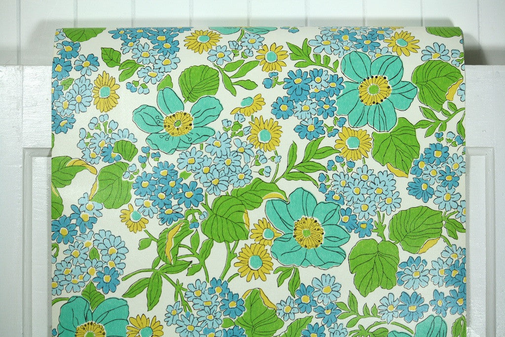 1970s Floral Vintage Wallpaper – Hannah's Treasures Vintage Wallpaper