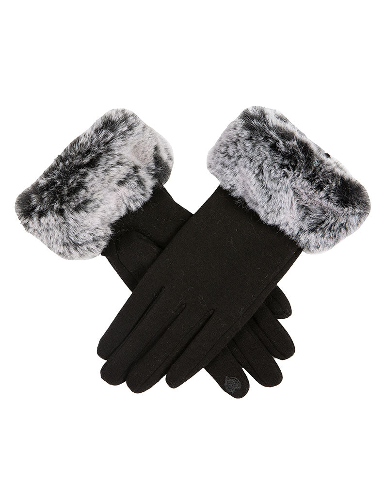 black gloves with fur