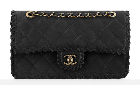 Chanel Velvet Calfskin Whipstitched Flap Bag