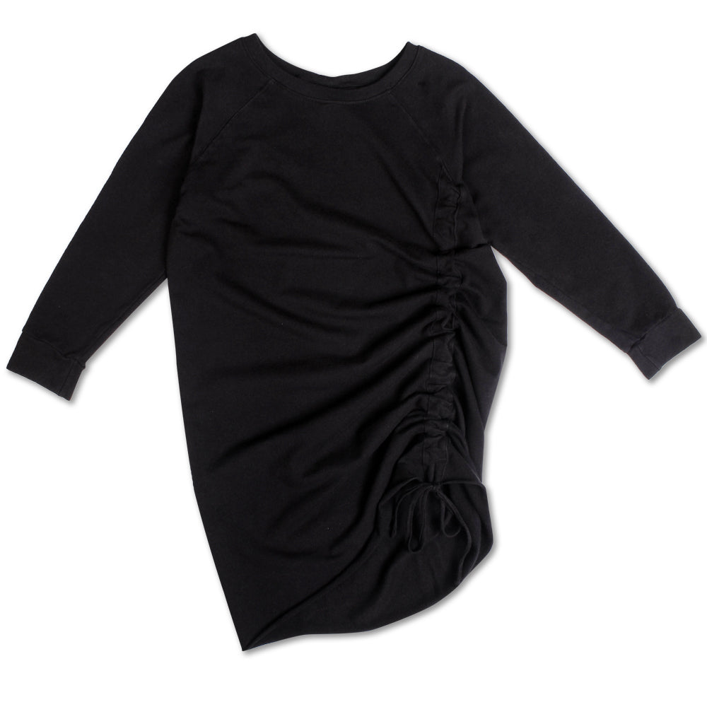 Strap Sweat Dress - Black - Mimobee