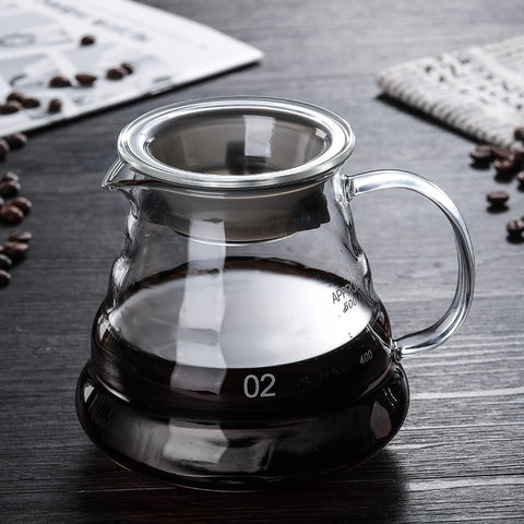 600ML/350ML Wooden brackets Glass Coffee Dripper and Pot Set for Hario style V60 Glass Coffee