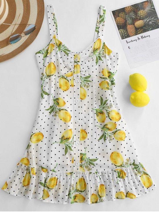 lemon polka dot dress