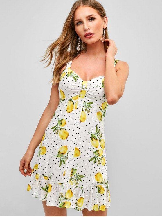 lemon polka dot dress