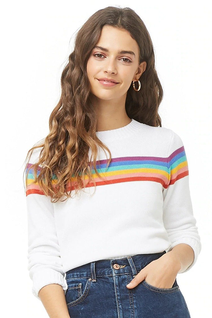 rainbow stripe sweater