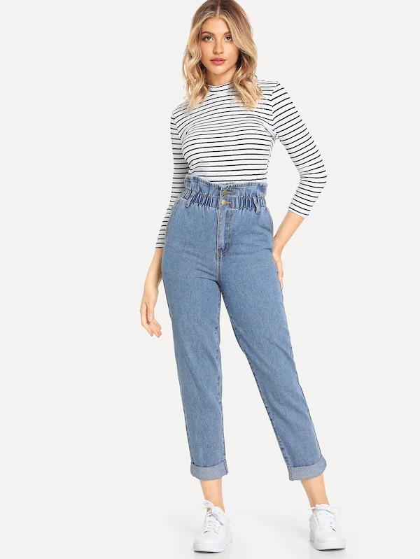 shoes for high waisted jeans