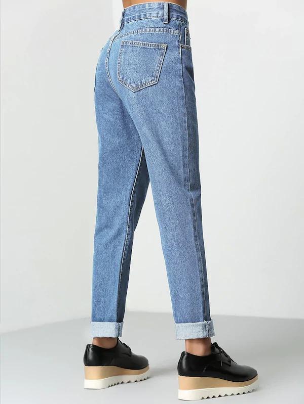 rolled up mom jeans