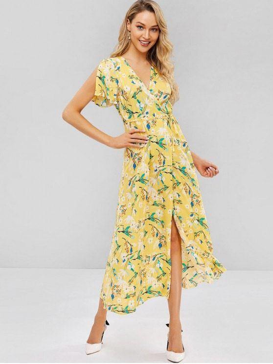 wrap maxi dress with split