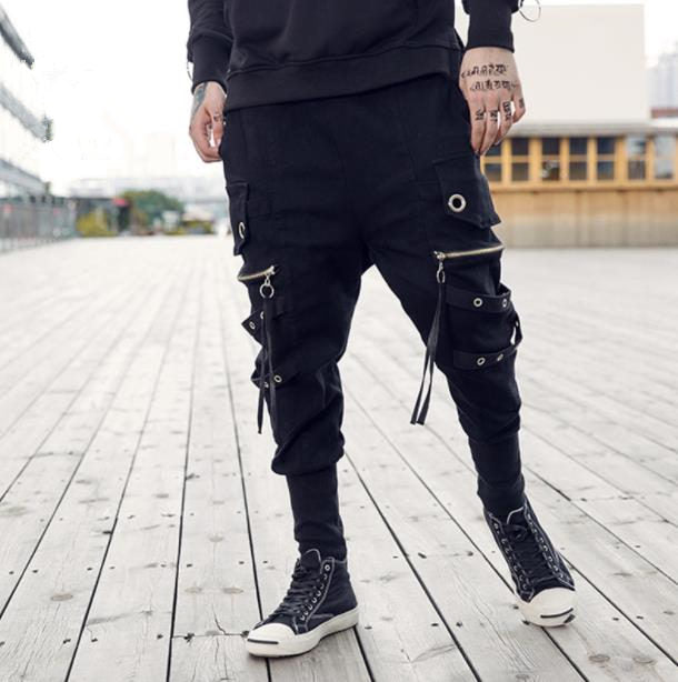 hip hop zipper joggers