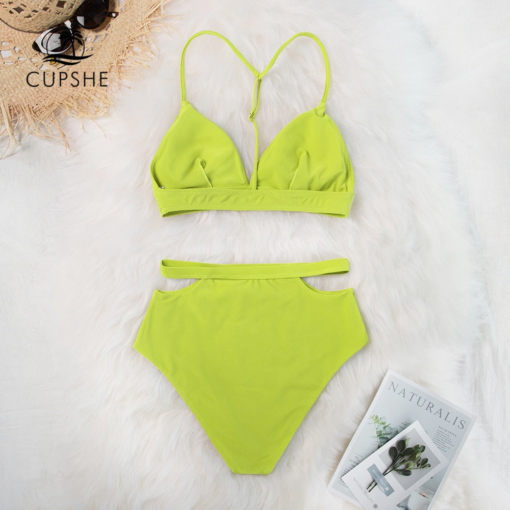 lime green high waisted bikini