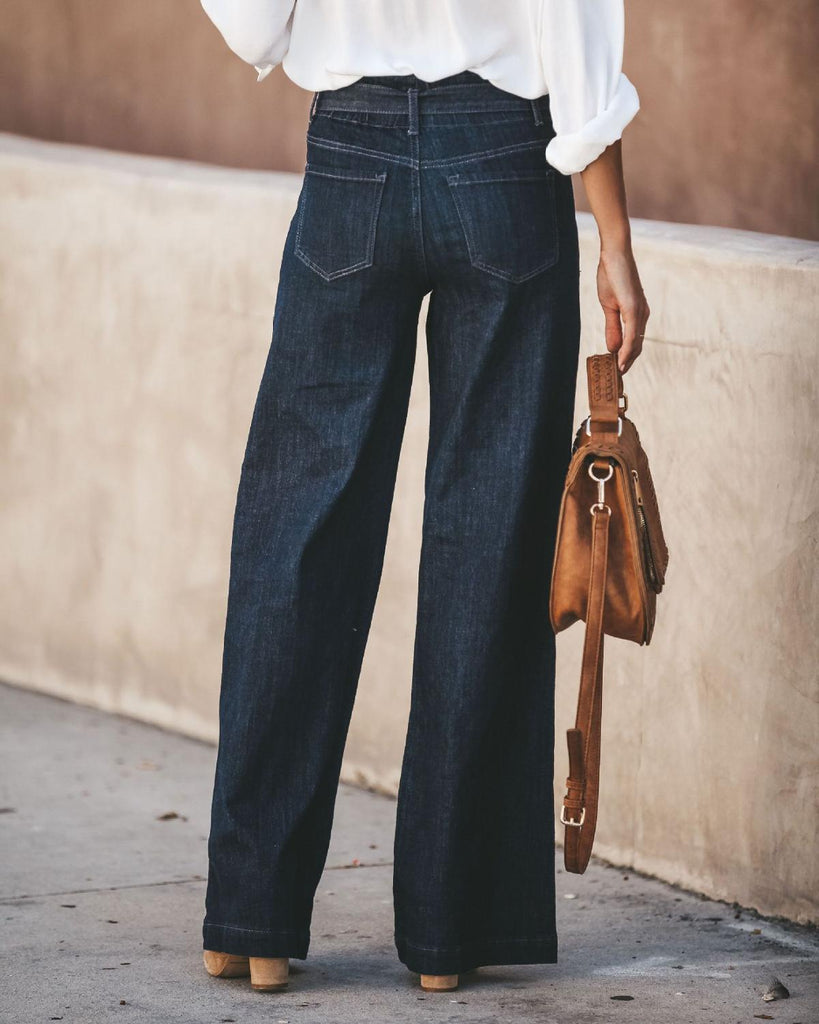 tie waist flare jeans