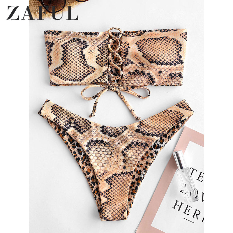 snakeskin push up bikini