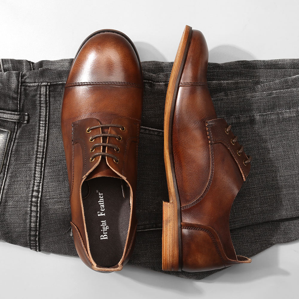 real leather oxfords