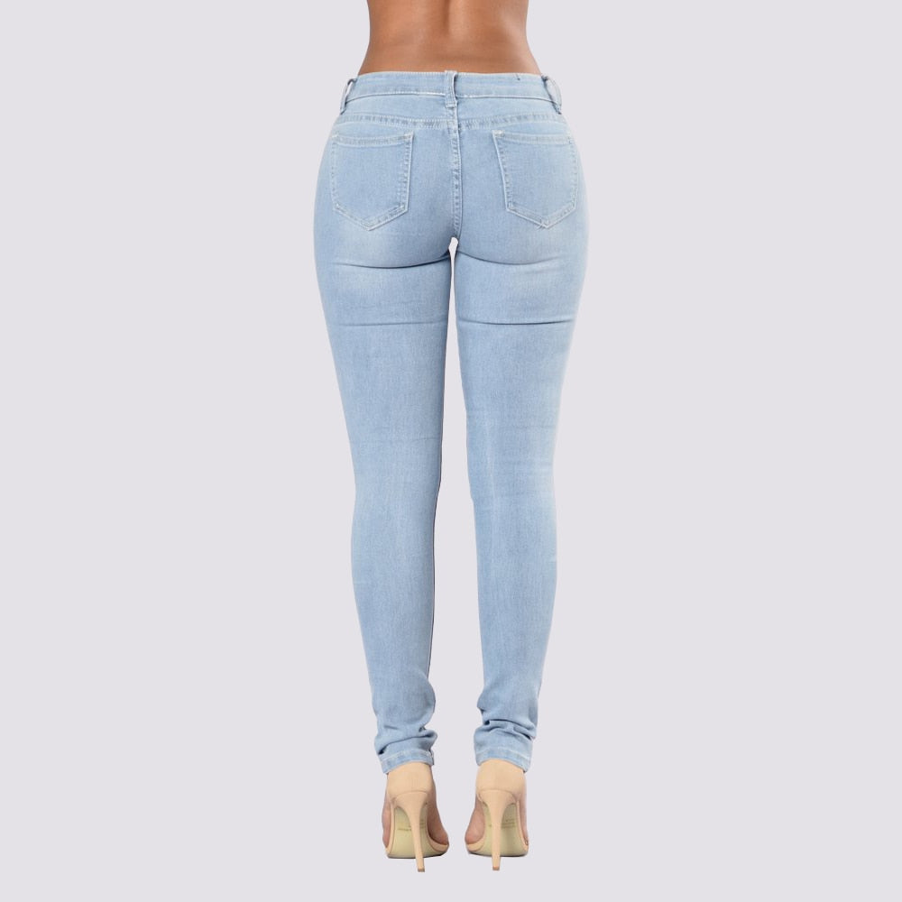 light jeans with holes