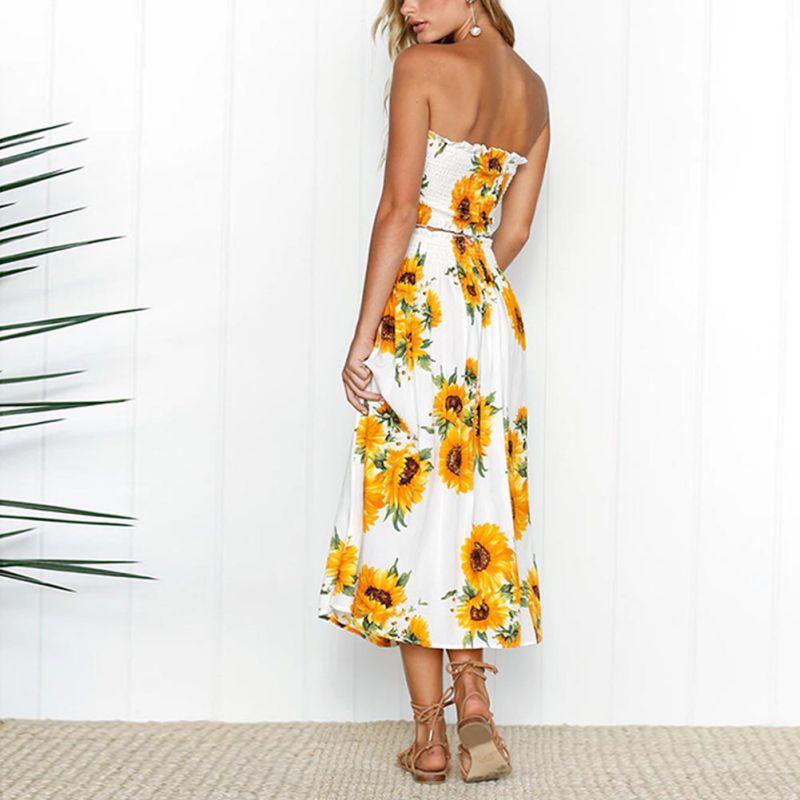 lemon strapless dress