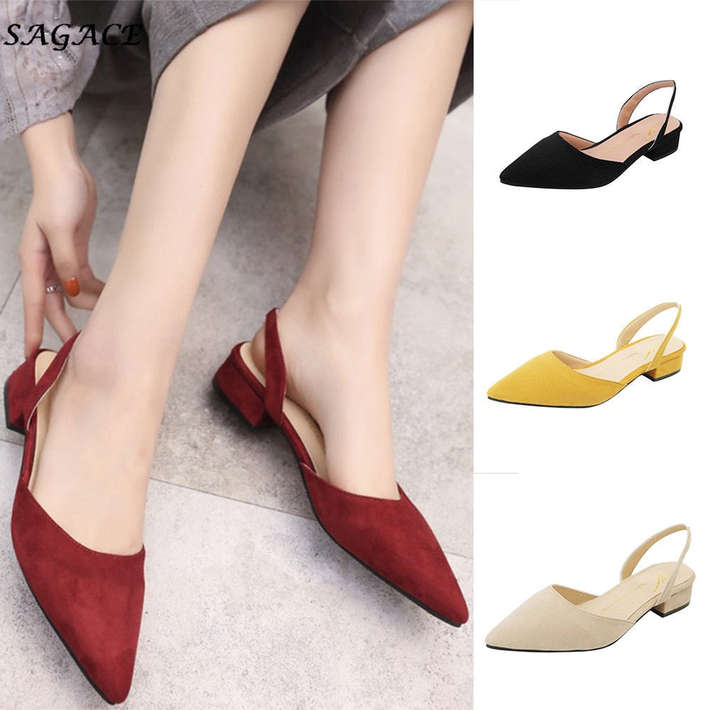 Pumps Ankle Strap Thick Heel Square Toe 