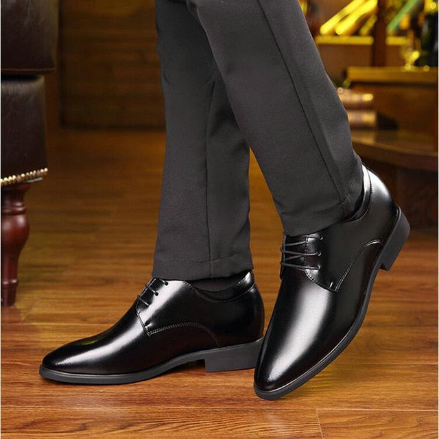 flat black formal shoes
