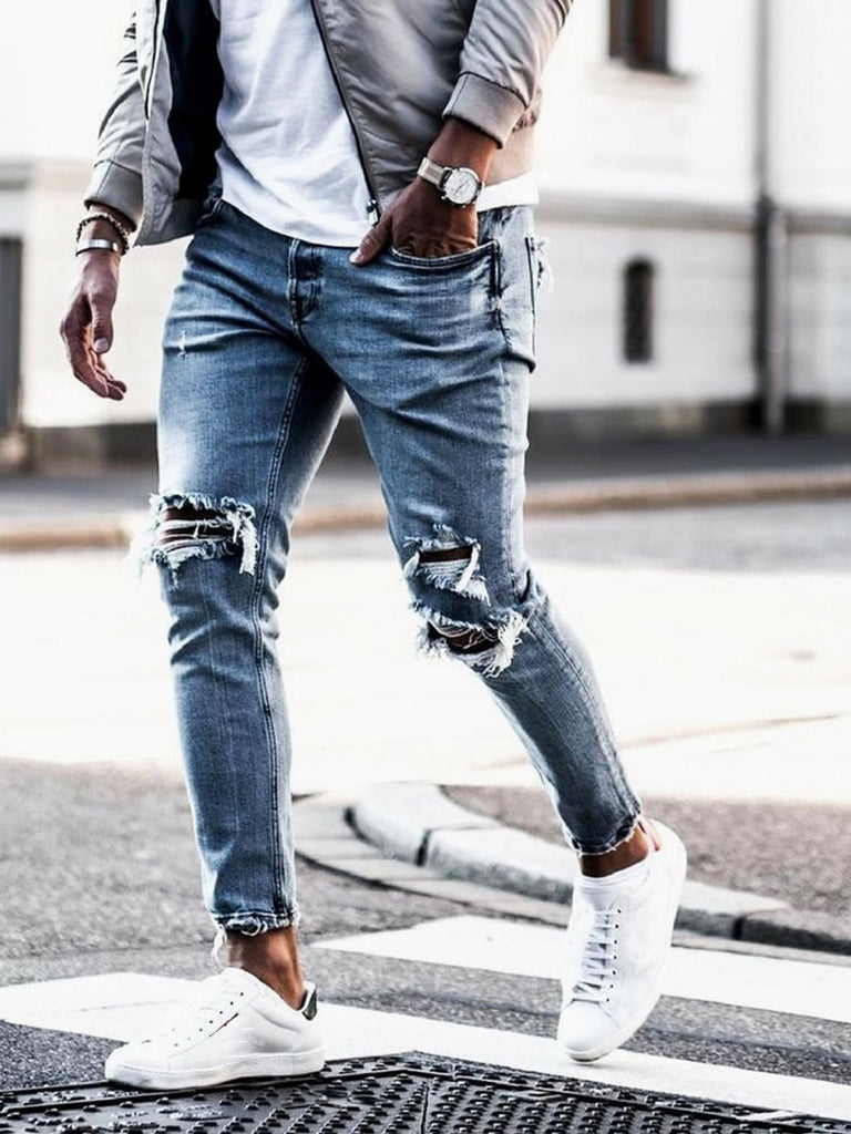 ripped jeans with boots mens