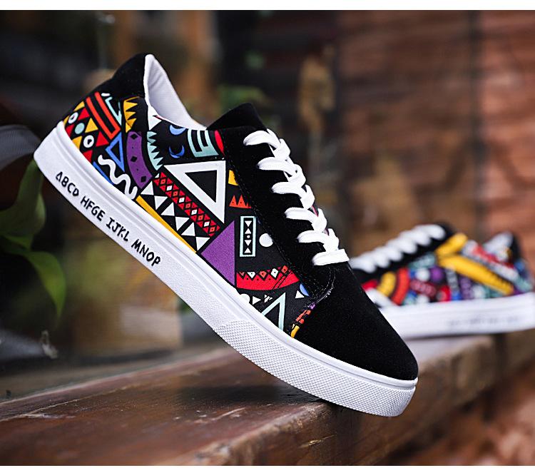 Vulcanize Shoes Lace-up Fashion printed 