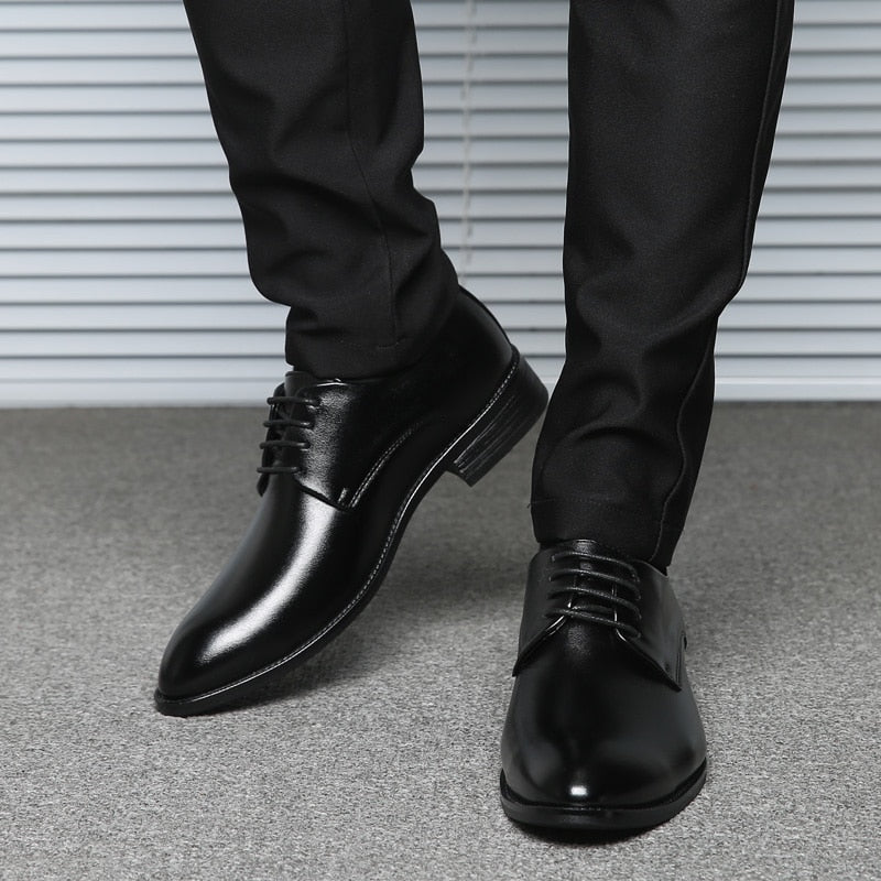 mens black pointed toe dress shoes