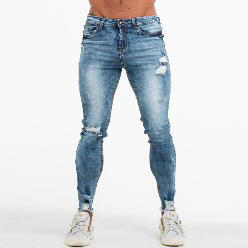 men's athletic fit ripped jeans