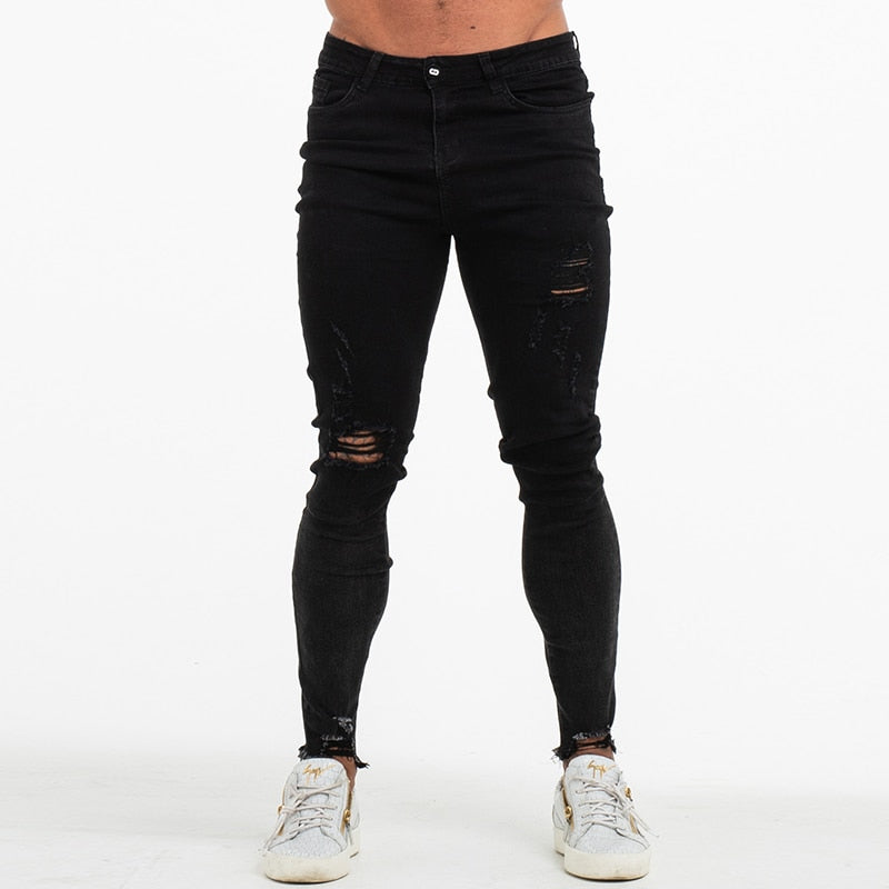 black distressed skinny jeans