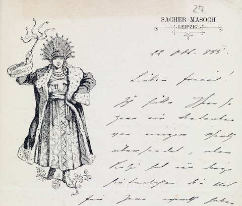 Leopold von Sacher Masoch letterhead from Welcome collection
