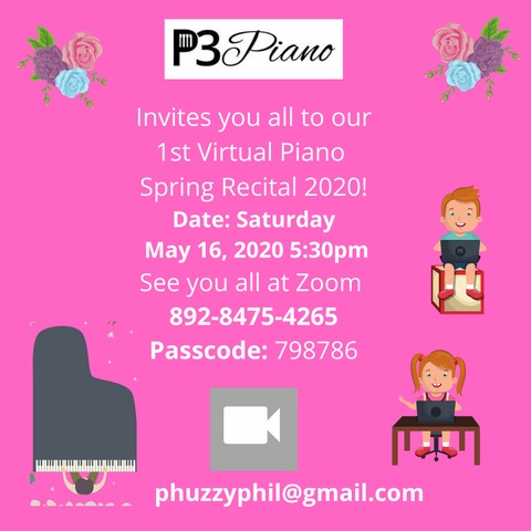 P3 Recital Invitation