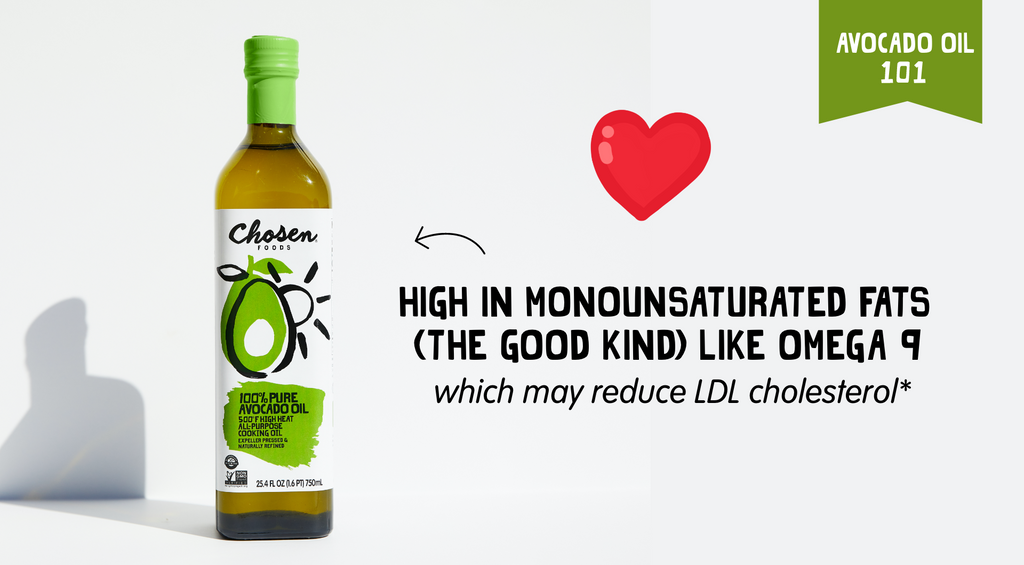 Avocado Oil is High in Monounsaturated Fats Like Omega 9 
