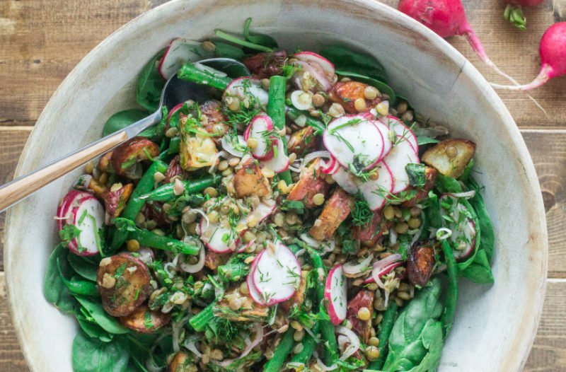 Roasted Potato Salad with Lentils & Green Beans