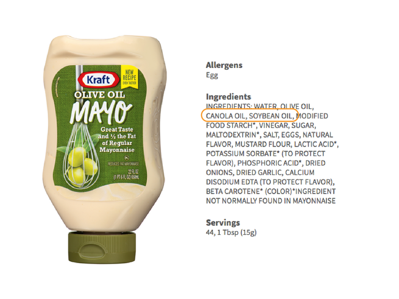 olive oil mayo ingredients list