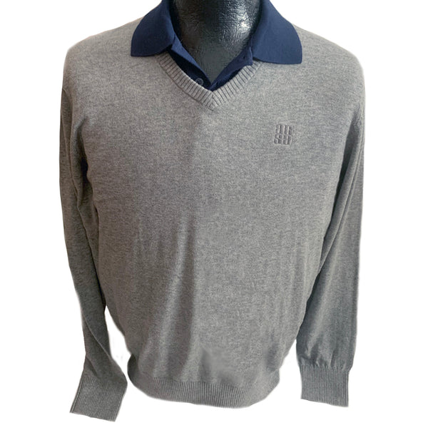 V-Neck Sweater, Heather Grey