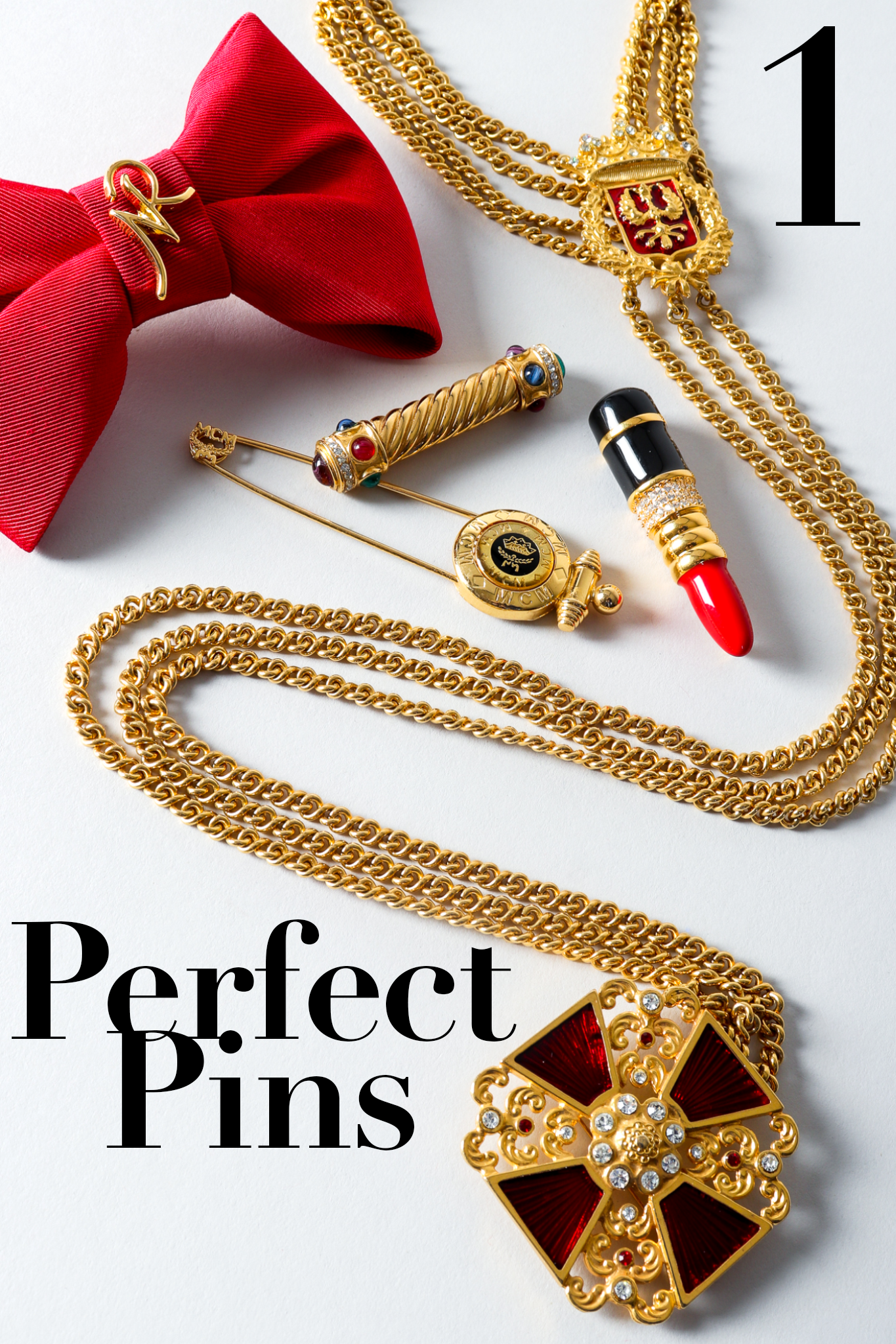 Recess Dresscode No-Regifting Guide 2019 #1-Perfect Pins: bow, choker, lipstick, bar, safety pin
