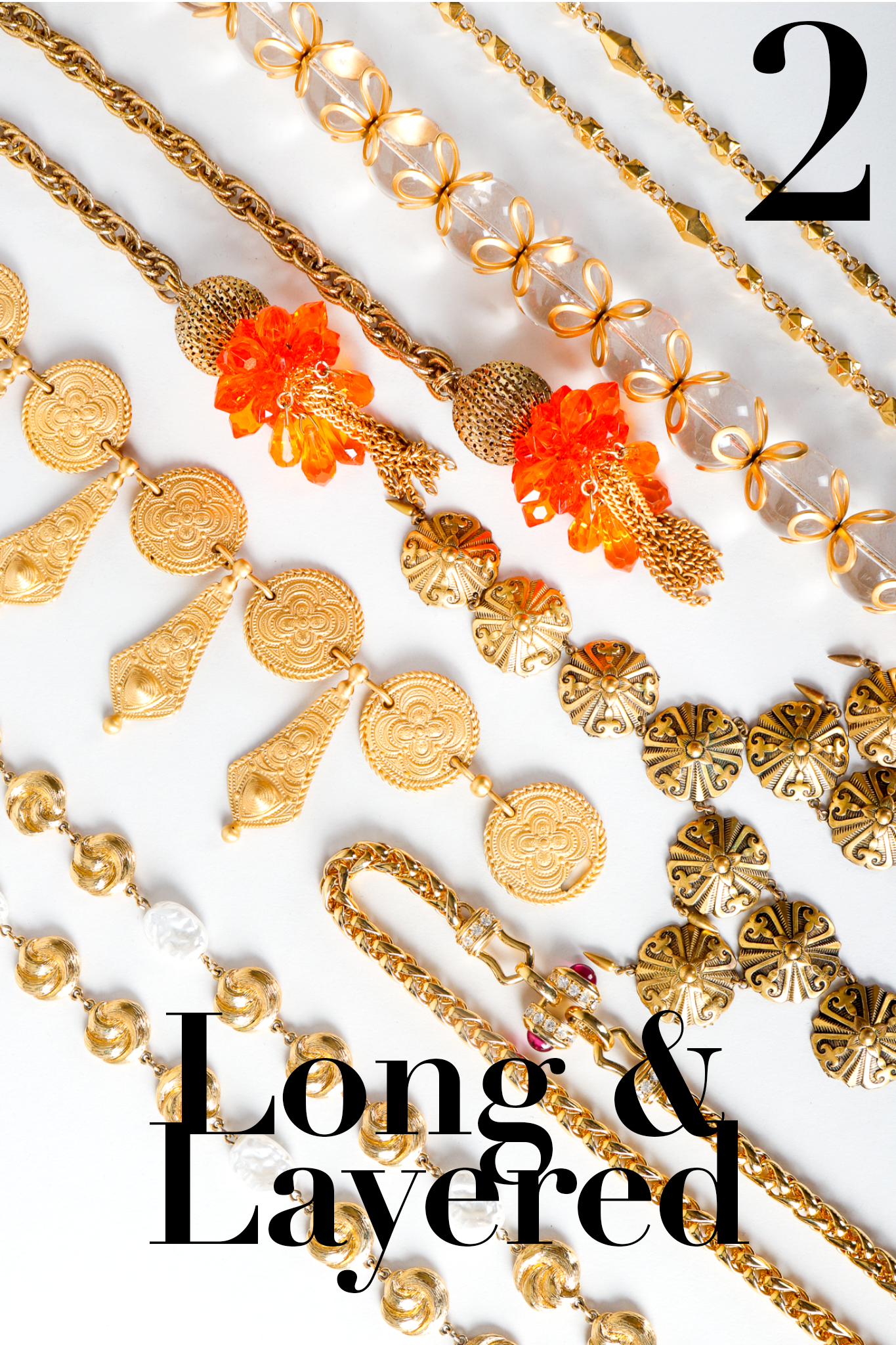 Recess Dresscode No-Regifting Guide 2019 #2-Long & Layered: gold and bead necklaces laid out