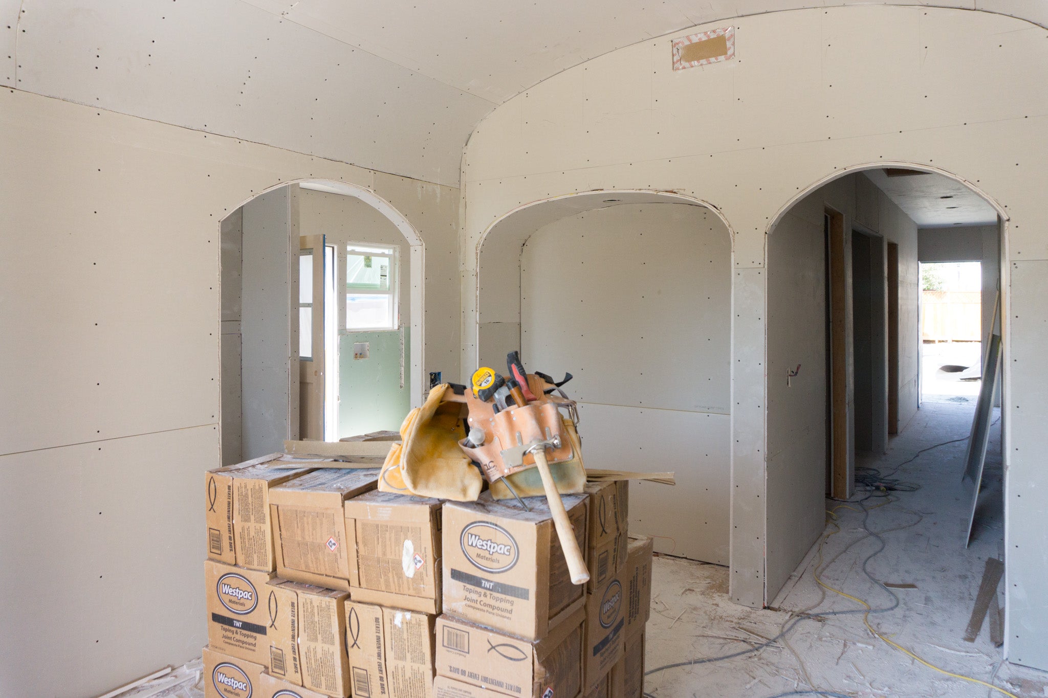 Recess Flip Highland Park House Drywall Installation Curved Doorways