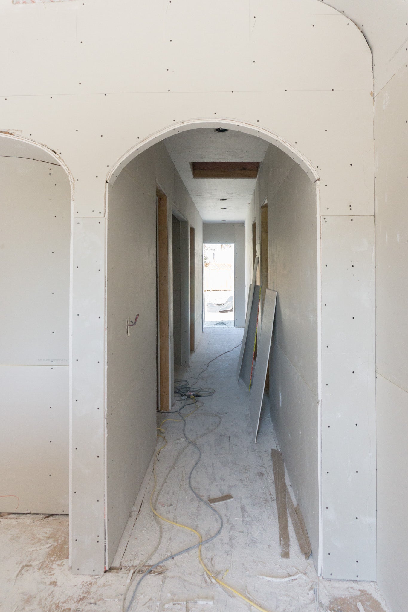 Recess Flip Highland Park House Drywall Installation Hallway Curves
