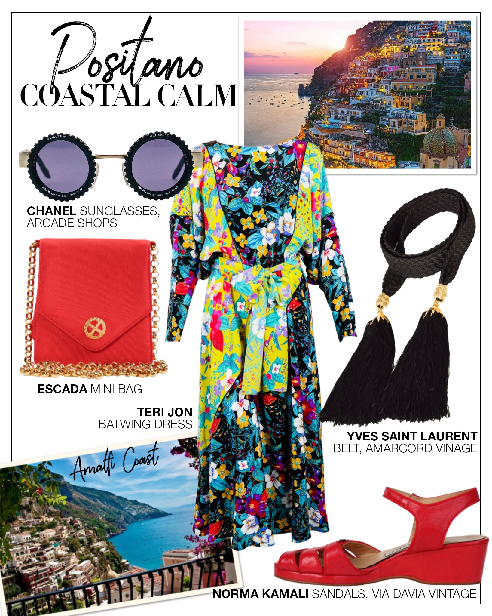 Recess DressCode Escapism Covid Quarantine Vacation Positano Coastal Teri Jon Batwing Dress