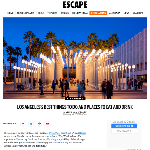 Recess In Escape Australia Magazine- Los Angeles Shopping Trina Turk Favorite