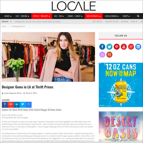 Recess in Locale Magazine- LAs Best Thrift Shops With Brittany Xavier