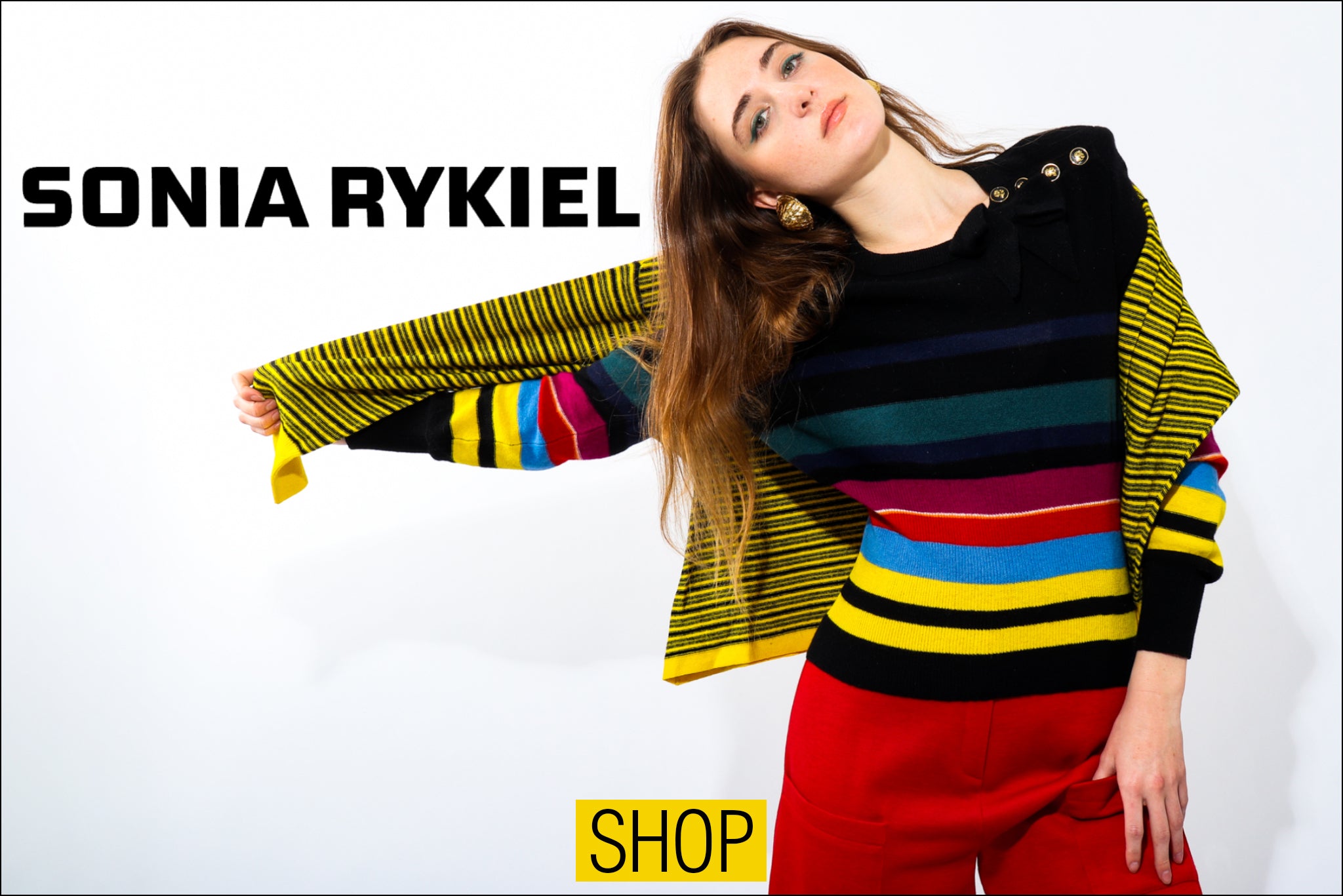 Recess Dresscode Girl in Striped Sonia Rykiel shop button