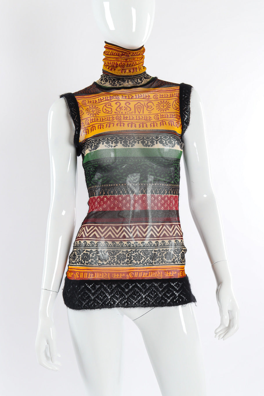 Jean Paul Gaultier Tribal Mesh and Knit Tank – Recess