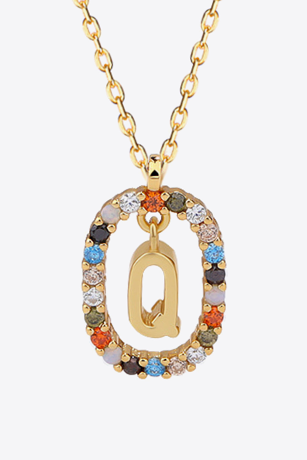 K to T Multicolored Zircon Pendant Necklace - BellaKat & Co.