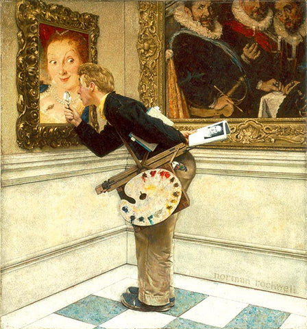 Norman Rockwell Painting titled Art Critic