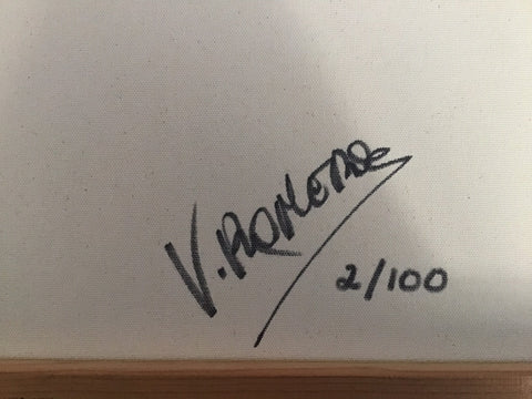 Vicente Romero Signature on Back of Canvas
