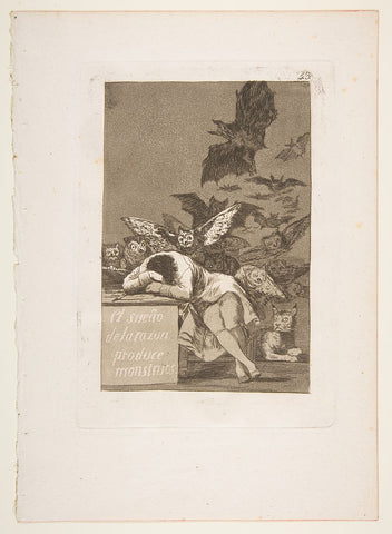 The sleep of reason produces monsters by Francisco de Goya y Lucientes