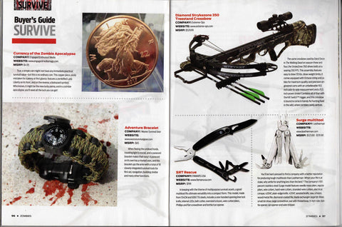 Zombies Magazine Spring 2014 Wazoo Survival Gear Adventure Bracelet