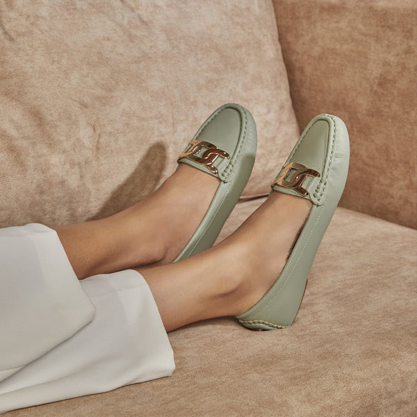 coach mint green loafers