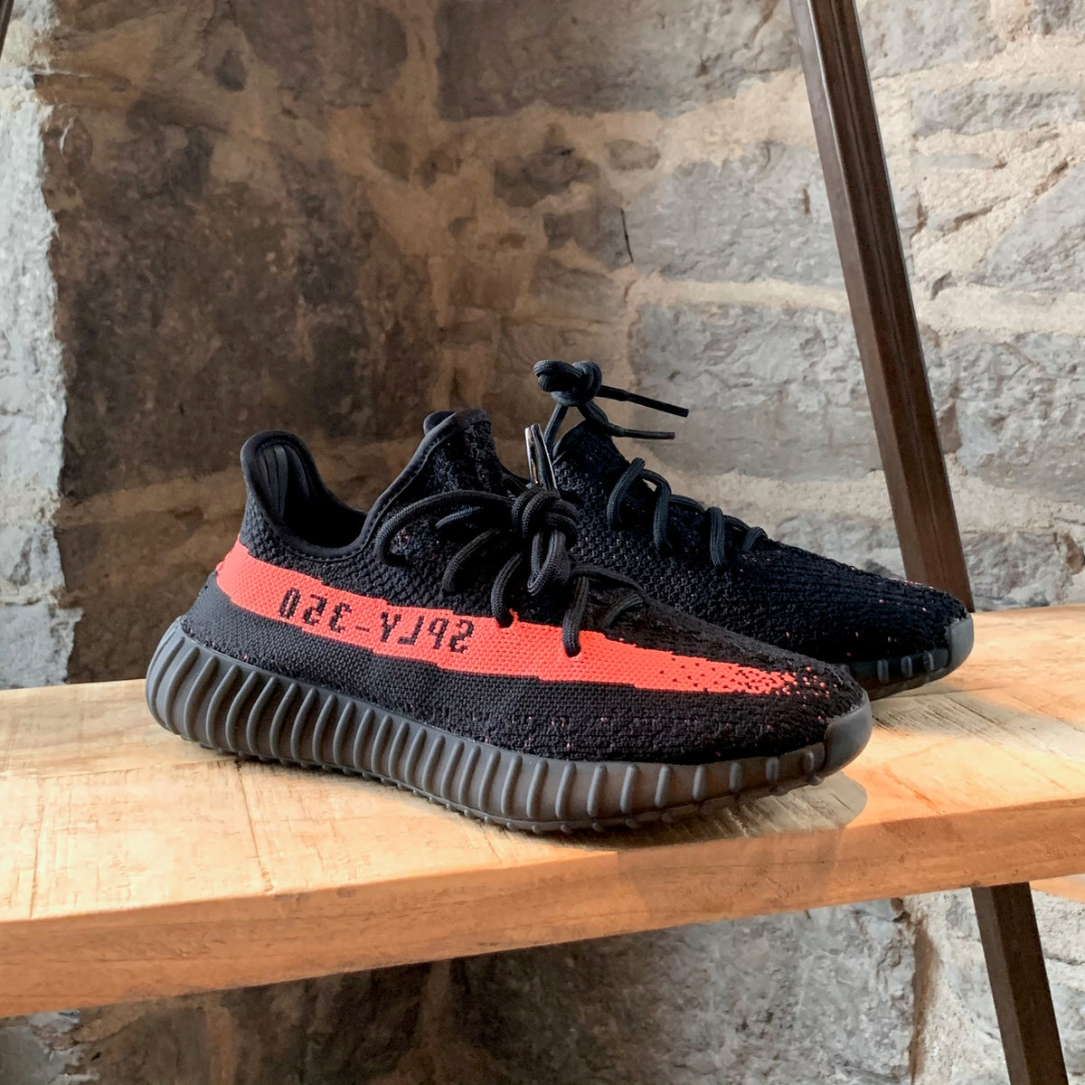 Adidas Yeezy Boost 350 V2 Core Black Red Stripe Sneakers – Boutique