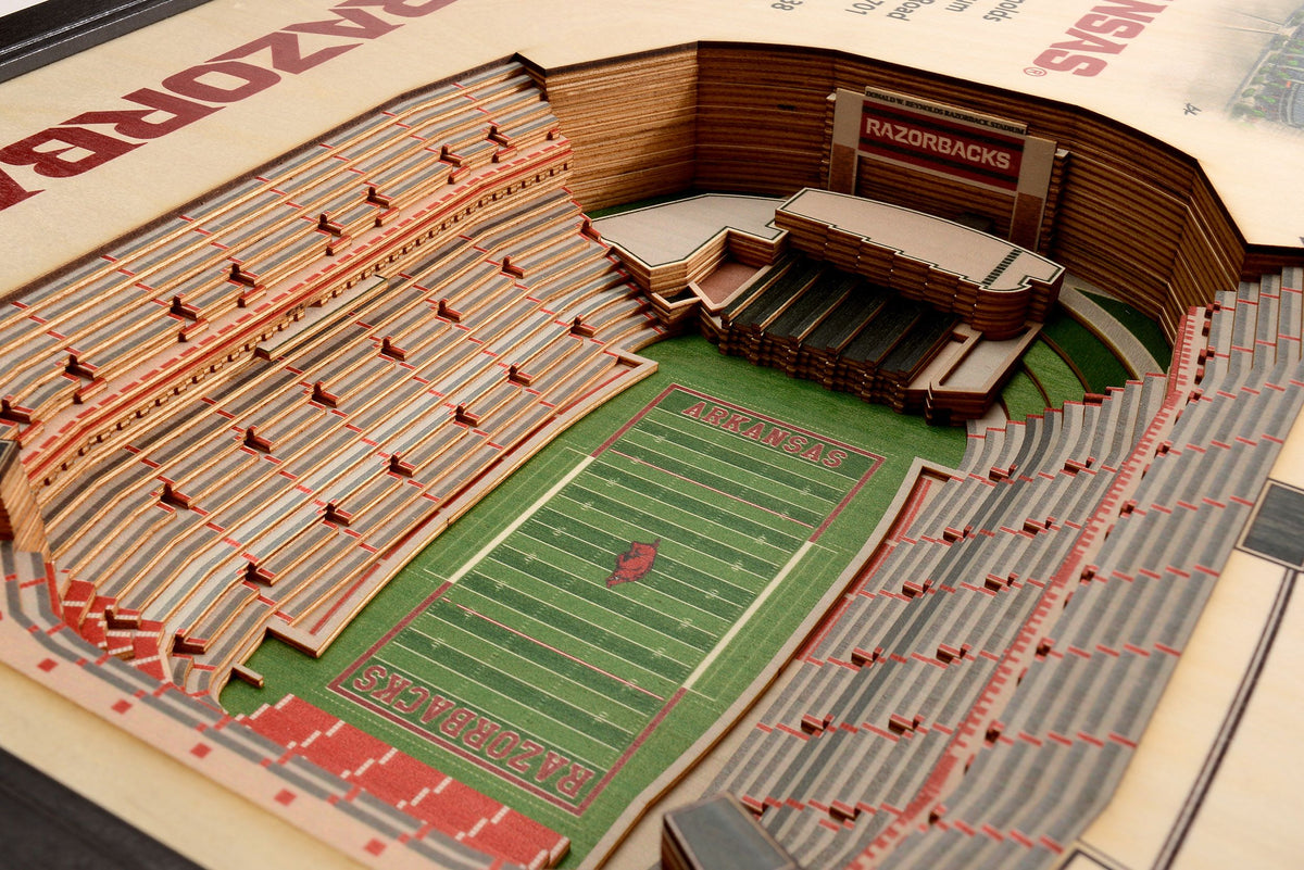 Arkansas Razorbacks 3D Stadium View Donald W Reynolds Stadium Wa